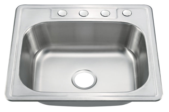 Builder Series 25" x 22" x 6" Stainless Steel Top Mount Sink