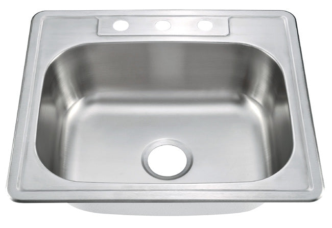 Builder Series 25" x 22" x 6" Stainless Steel Top Mount Sink